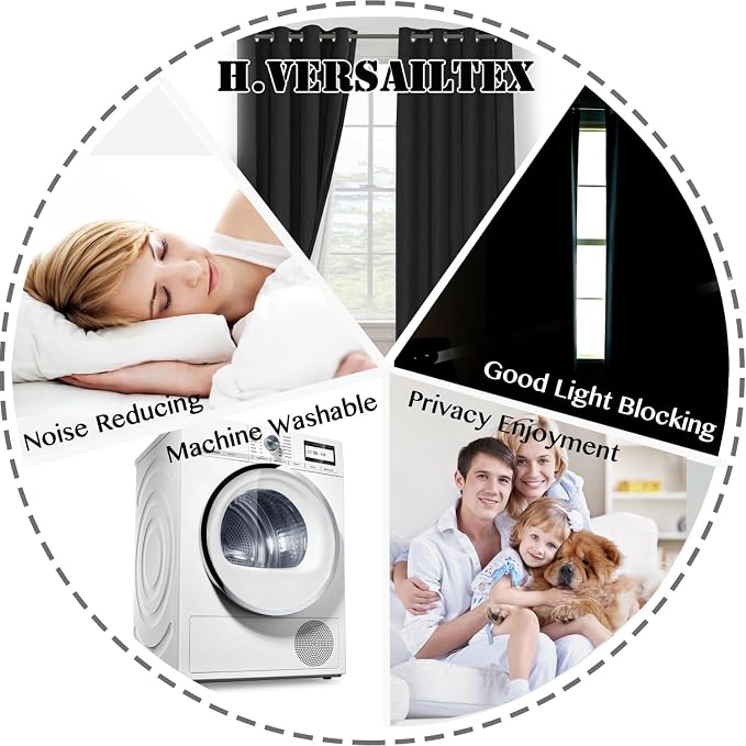 H.VERSAILTEX Linen Curtains 100% Blackout Curtains - Image 8