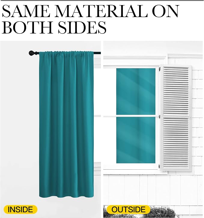NICETOWN RV Blackout Curtains for Camper Windows, Peacock Blue, Short Blackout - Image 5
