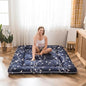 MAXYOYO Navy Floral Printed Japanese Floor Mattress Rustic Style Futon Mattress by MAXYOYO