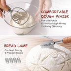 Sourdough Banneton Proofing Basket Set of 2, 9" Round Bread Proofing Basket with Starter Kit Sourdough Bread Baking Supplies for Sour Dough Proofing Fermentation