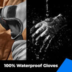 toolant 100% Waterproof Gloves Bulk Pack, 3 Pairs, Winter Work Gloves for Cold Weather, Touchsreen, Warm Freezer Gloves, Thermal Insulated, With Grip, Grey, Medium