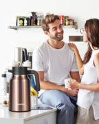 Carafes for Hot Liquids 51 oz - 12 Hour Stainless Steel Thermal Coffee Carafe-Insulated Coffee Carafes For Keeping Hot/Cold Coffee, Tea, Water, 1.5 Liter Beverage Dispenser(2 Gold)