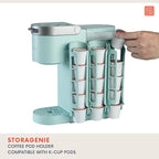 STORAGENIE K Cup Holder for Keurig K-cup,Coffee pod Storage, Side Mount | Wall Mount, Perfect for Small Counters (3 Rows/For 15 K Cups, OASIS BLUE)