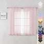 Blush Sheer Curtains 54 Inches Long 2 Panels Set, Airy & Breathable Dual Rod by Lecloud