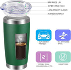 VEGOND 20oz Tumbler with Lid and Straw Stainless Steel Tumbler Cup Bulk Vacuum Insulated Double Wall Travel Coffee Mug Powder Coated Coffee Cup(Powder Green 12 Pack)