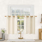 Short Linen Window Curtains 30 Inches Long 2 Panels, 34 x 30 Inch | Beige by LAMIT