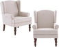 HUIMO Living Room Chair Upholstered High Back Armchair Retro Printed Wingback by HUIMO