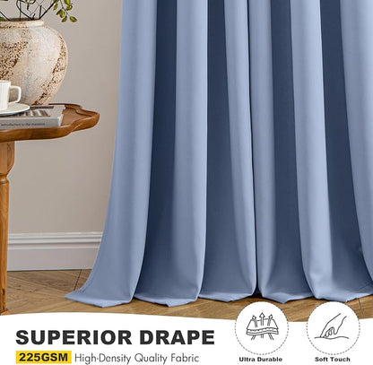 MIULEE Blackout Curtains for Bedroom 2 Panels 40 x 84 Inch Long Denim Blue | - Image 5