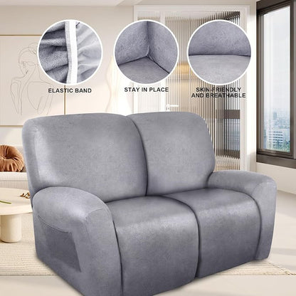 ANARACHON Loveseat Recliner Cover Leather Look Recliner Loveseat Covers - Image 5