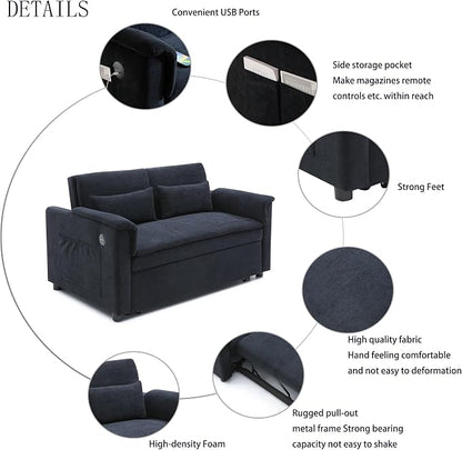55.5" Small Sleeper Sofa Couch - Image 7