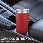 20 oz Tumblers Bulk Stainless Steel Tumbler with Lid Double Wall Vacuum Insulated Coffee Mug 20oz Powder Coated Cup for Hot and Cold Drinks, Red, 12 pack