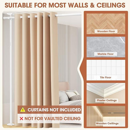 SUNALLY Room Divider Curtain Rod, No Drilling Room Separator - Image 4