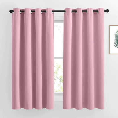 NICETOWN Room Darkening Bedroom Curtains 63 inches Long, Window Treatment by NICETOWN
