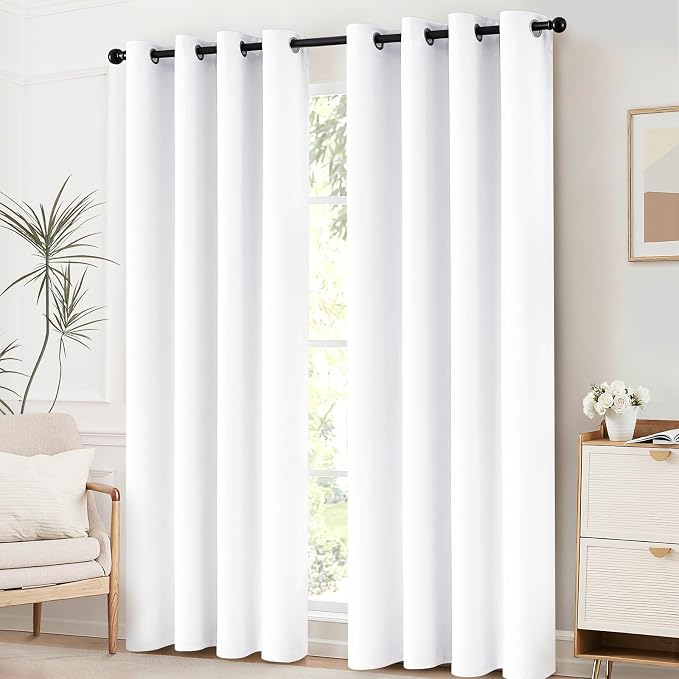 Yakamok Room Darkening Curtains 52x63 inch Length Pure White-Living Room | 2 - Image 2