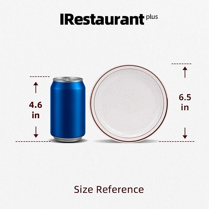 Stoneware Narrow Rim Brown Speckle, Plate 6.5", Case of 36