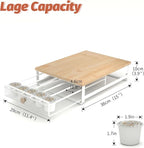K Cup Organizer, Coffee Pod Holder Drawer, Under Brewer Storage Organizer with Sliding Drawer holds up to 35 K Cup Pods, No Assembly Needed, Natural colour