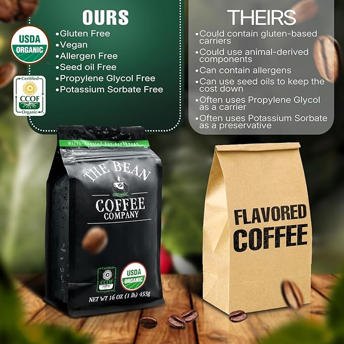 The Bean Organic Coffee Company Vanilla Bean, Medium Roast, Whole Bean Coffee, 5-Pound Bag