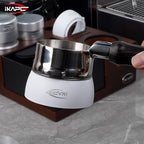 IKAPE Magnetic Dosing Funnel Set, 53MM Espresso Dosing Ring & Puck Screen Kit Compatible with Delonghi 54MM Bottomless Portafilter - with 8 Small Magnet (White)