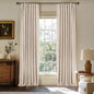 100% Blackout Curtains for Bedroom Oatmeal Linen Look Curtains 80 Inch Long | by INOVADAY