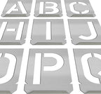 HAUTMEC Vintage Stainless Steel Letters Stencils, A to Z Stainless Steel Stencils & Holder, 1-1/2"(40mm) Letters, Shop Stencil, Advertising Stencilling, Craft-Printing, Reusable HT0239-ST