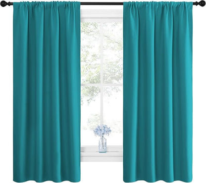 NICETOWN Peacock Blue Blackout Curtains Panels - Image 2