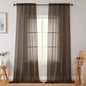 Chocolate Sheer Curtains for Bedroom Living Room 96 Inches Long 2 Panels by WelvetBLK