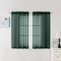 Chyhomenyc Hunter Green Sheer Curtains 45 Inch Long 2 Panels, Short Voile Drapes by Chyhomenyc
