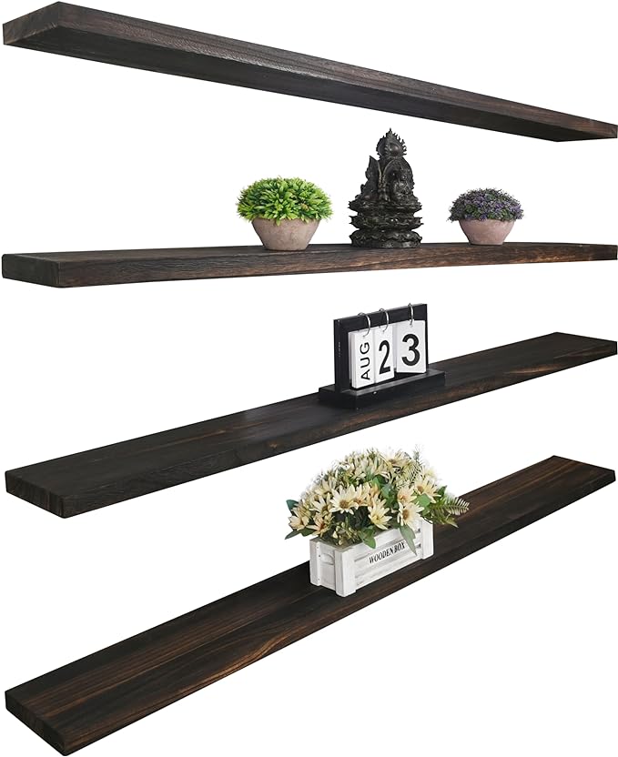 YYWUOJJ Wood Floating Shelves for Wall Decor, Rustic Wall Shelves for Bedroom by YYWUOJJ