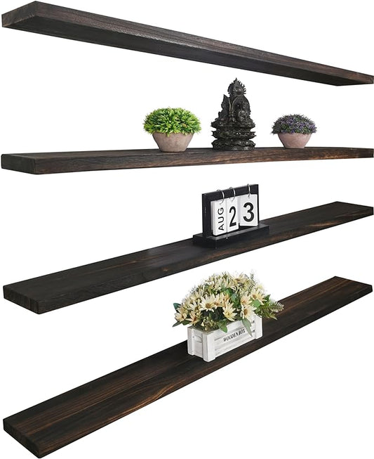 YYWUOJJ Wood Floating Shelves for Wall Decor, Rustic Wall Shelves for Bedroom by YYWUOJJ