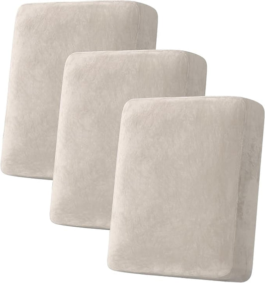 H.VERSAILTEX Velvet Stretch Couch Cushion Cover Plush Cushion Slipcover by HVERSAILTEX