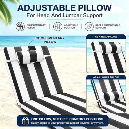 Chaise Lounge Cushion for Outdoor Furniture, Waterproof, Fade-Resistant and - Image 5