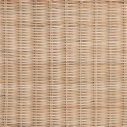 Pemberly Row Bohemian Scallop Side Table, Natural Rattan and Mahogany Wood - Image 8