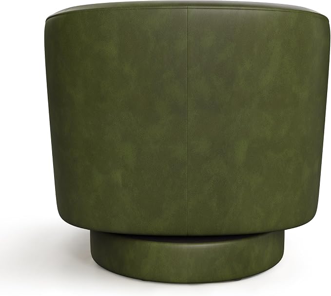 Swivel Barrel Accent Chairs Set of 2, Round Faux Leather Living Room Arm Chairs - Image 7