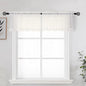 Ivory Sheer Valance for Kitchen Windows Set of 2, Small Modern Rod Pocket Voile by OWENIE