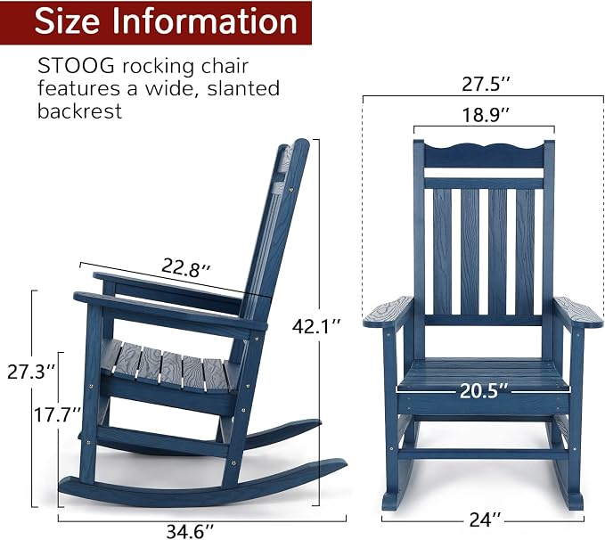 Stoog All-Weather Patio Rocking Chairs Set of 2 - Image 3