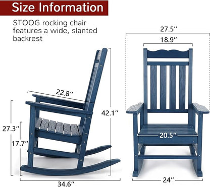 Stoog All-Weather Patio Rocking Chairs Set of 2, Outdoor Rocking Chair - Image 3