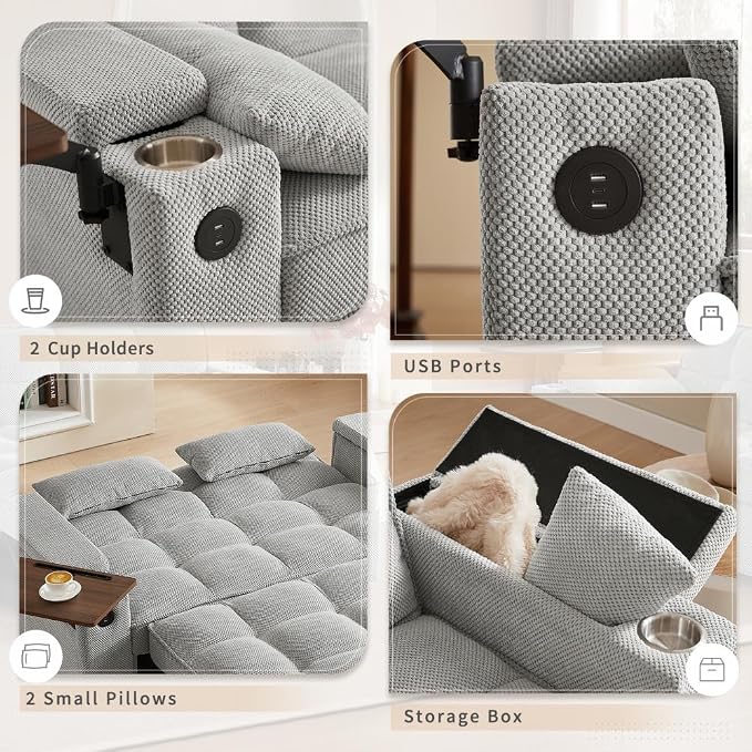Auvsoce 65'' Convertible Sleeper Sofa Bed - Image 5