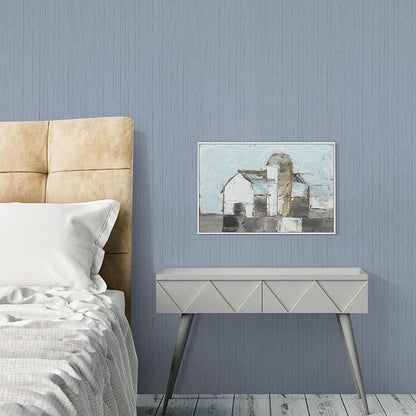 Grey Blue Grasscloth Peel and Stick Wallpaper 15.74" x 196.85" Textured Neutral - Image 8