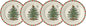 Spode Christmas Tree 8" Candy Cane Appetizer Plates (Set of 4) - Festive Holiday Tableware, Dishwasher & Microwave Safe - Ideal for Desserts, Snacks, Salads - Christmas Décor & Holiday Gift