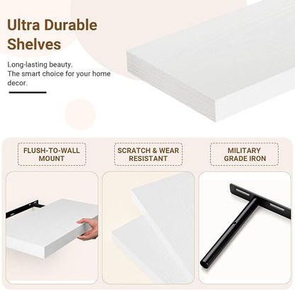 24 Inch Floating Shelves, 12 Inch Deep Floating Shelves - Image 4