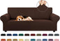 Stretch Couch Covers for Sofa, 3 Cushion Couch Slipcover, Chocolate | 1-Piece by KEKUOU