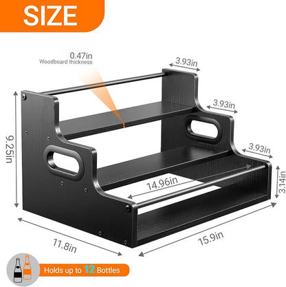 YQBRAO 3-Tier Liquor Bottle Display Shelf, Coffee Syrup Rack Organizer - Image 3