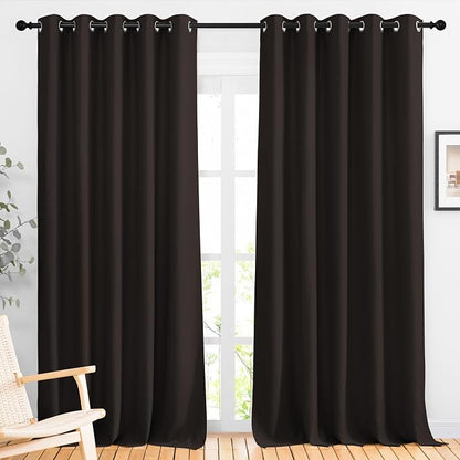 NICETOWN Room Darkening 118 inch Long Curtains, Grommet Thermal Drapes Weighted by NICETOWN