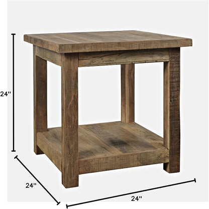 Jofran Reclamation Rustic Reclaimed Solid Wood Square End Table - Image 3