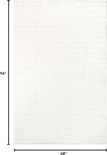 nuLOOM Nia White Geometric Washable Area Rug - Image 2