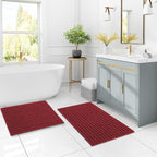 Arotive Luxury Chenille Bathroom Rug Mat, Extra Soft Thick Absorbent Shaggy Bath Rugs, Non-Slip Machine Wash Dry, Plush Bath Mats for Bathroom, Shower and Tub, 34x21, Red