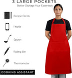 RAJRANG 100% Cotton Cooking Apron with 3 Pockets Kitchen Chef BBQ Adjustable Bib Aprons for Women Men