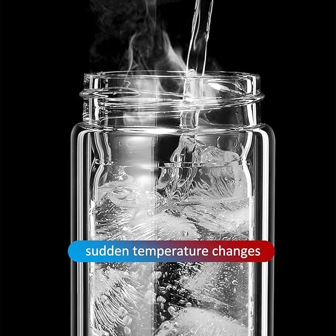 QUROXO 2025 New Tryteava Glass Infuser, Teava 3-In-1 Smart Tea Infuser with Cup Brush, Double-Layer Borosilicate Glass Tryteava Tea infusers Separation Cup (Black, 420ml (14oz))