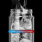 QUROXO 2025 New Tryteava Glass Infuser, Teava 3-In-1 Smart Tea Infuser with Cup Brush, Double-Layer Borosilicate Glass Tryteava Tea infusers Separation Cup (Gold, 280ml (9.5oz))