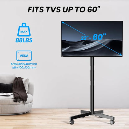 Mobile TV Cart Rolling TV Stand - Image 7
